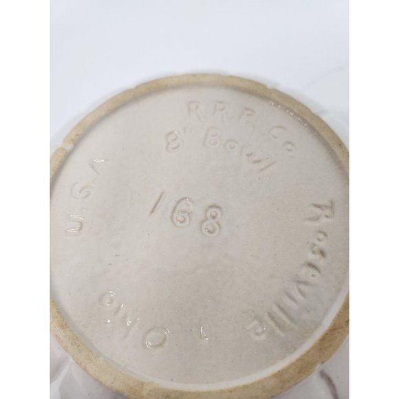 Vintage Roseville Ohio Pottery RRP Co 8" Mixing Bowl White Ribbed Stoneware - Picture 7 of 10